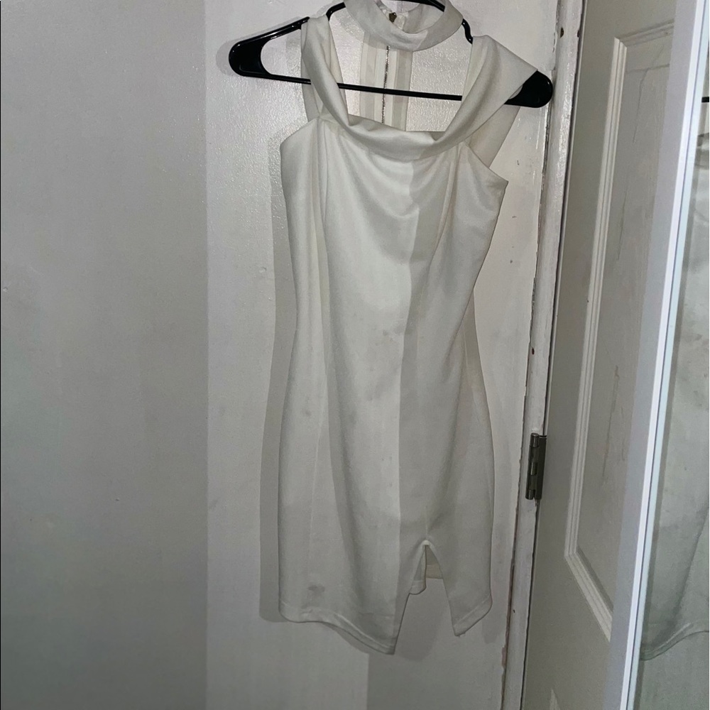 White choker off the shoulder fashion nova dress